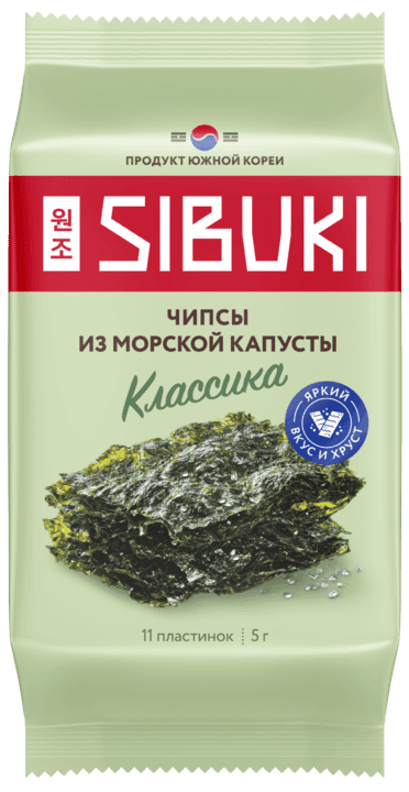 Чипсы из морской капусты, Sibuki «Классика», 5 г