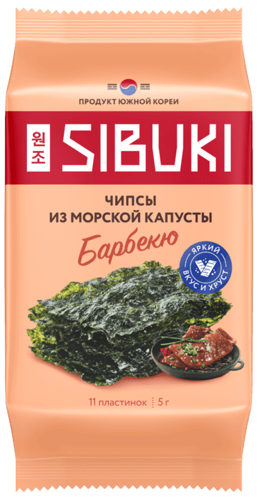 Чипсы из морской капусты, Sibuki «Барбекю», 5 г